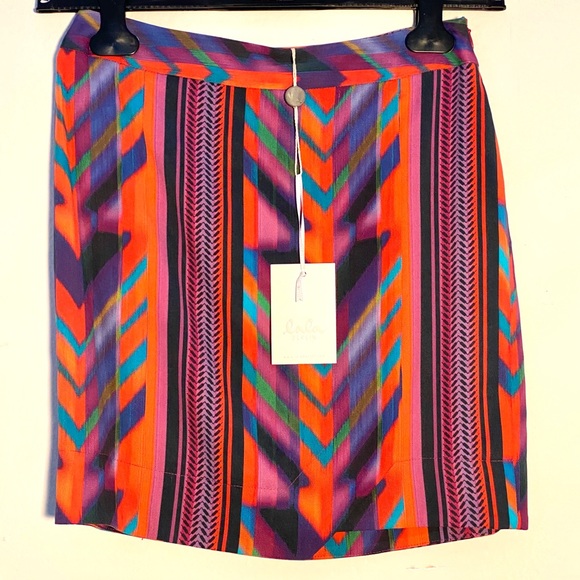 Lala Berlin mini skirt purple Ethno Bright Caladan Sz. XS Boho Twill Tribal - Picture 3 of 12